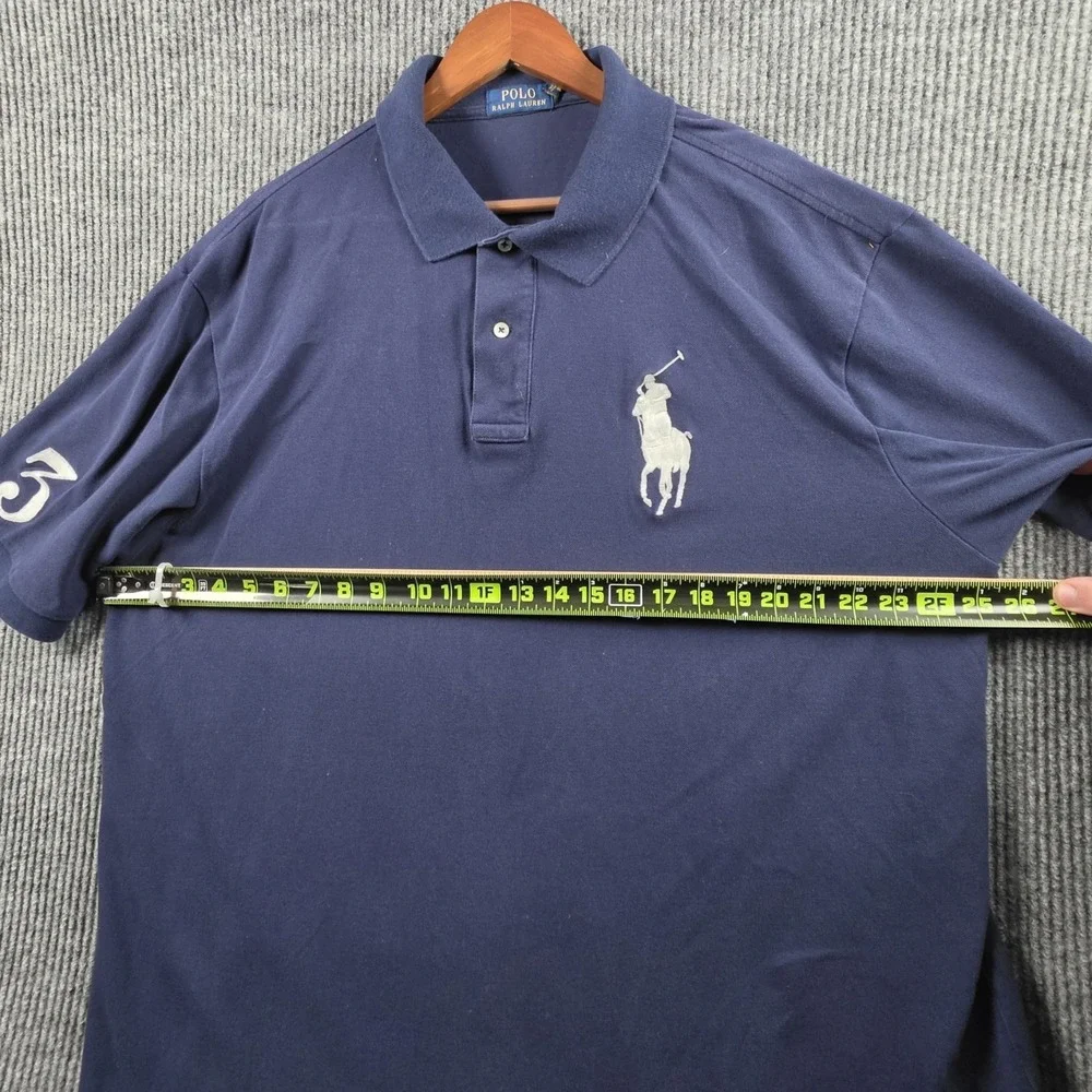 Polo Ralph Lauren Mens 2XLT‎ Tall Navy Blue Short Sleeve Polo Shirt Big Pony #3